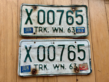 1963 Pair of Washington State Truck License Plates - Check With DOL For YOM