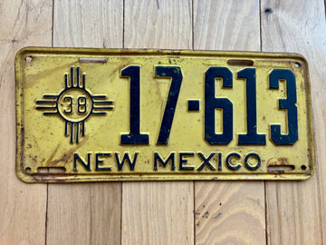 1938 New Mexico License Plate