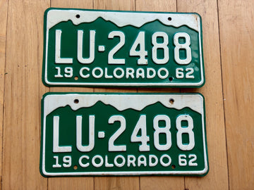 Pair of 1962 Colorado License Plates