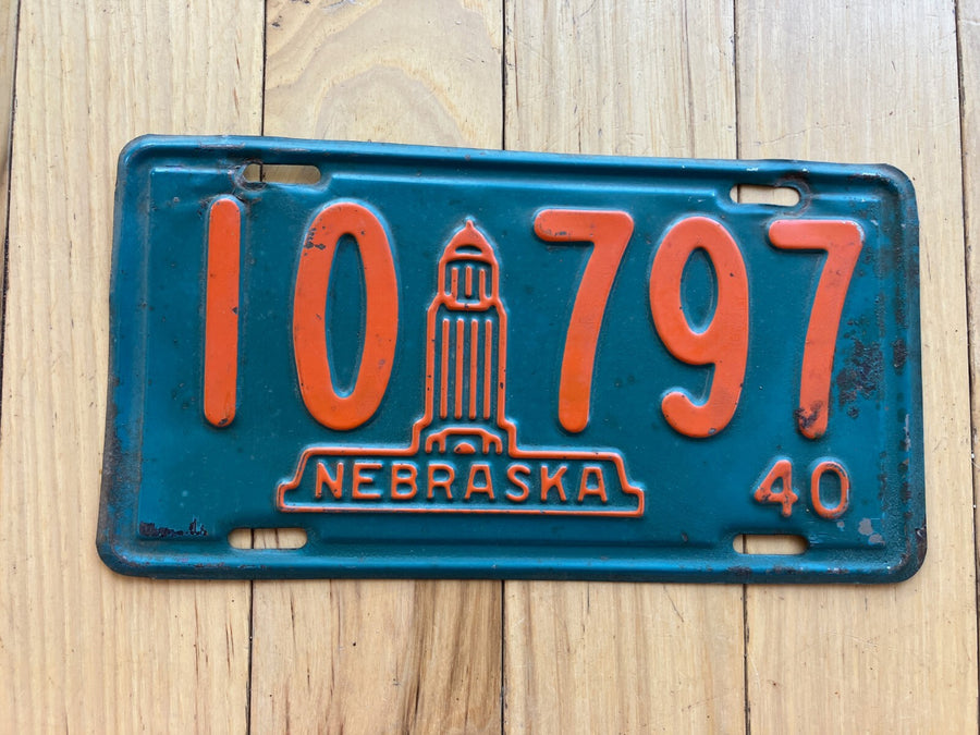 1940 Nebraska License Plate