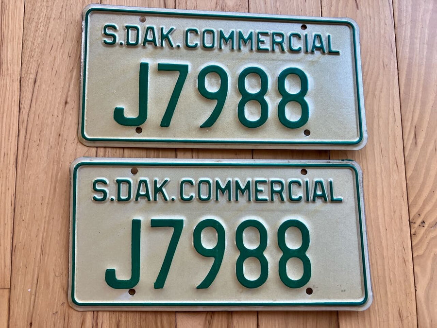 Pair Of 1978 Base South Dakota Commercial License Plates