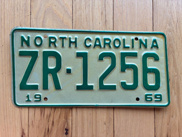 1969 North Carolina License Plate