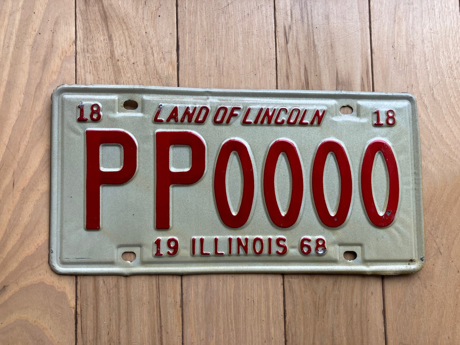 1968 Illinois Sample License Plate