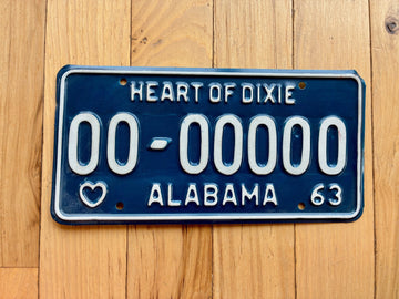 1963 Alabama Sample License Plate