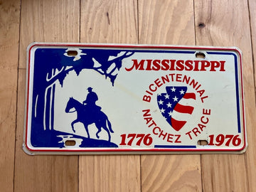 1976 Mississippi Bicentennial Booster License Plate