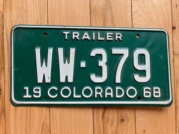 1968 Colorado Trailer License Plate