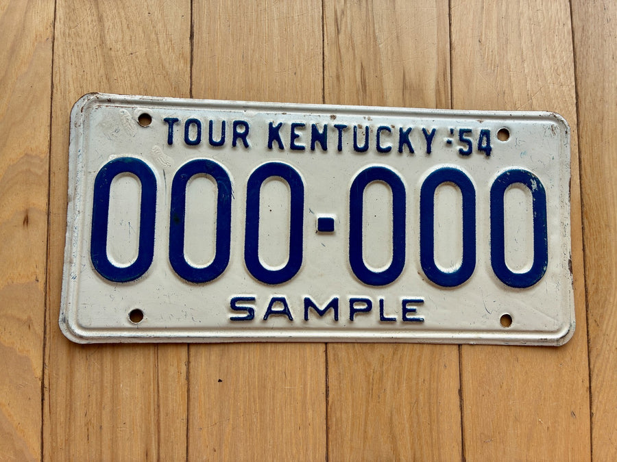 1954 Kentucky Sample License Plate