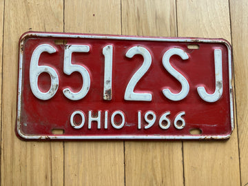 1966 Ohio License Plate
