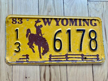 1983 Wyoming License Plate