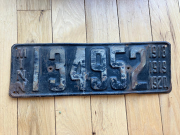 1918 1919 1920 Minnesota License Plate