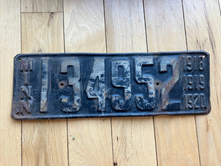 1918 1919 1920 Minnesota License Plate