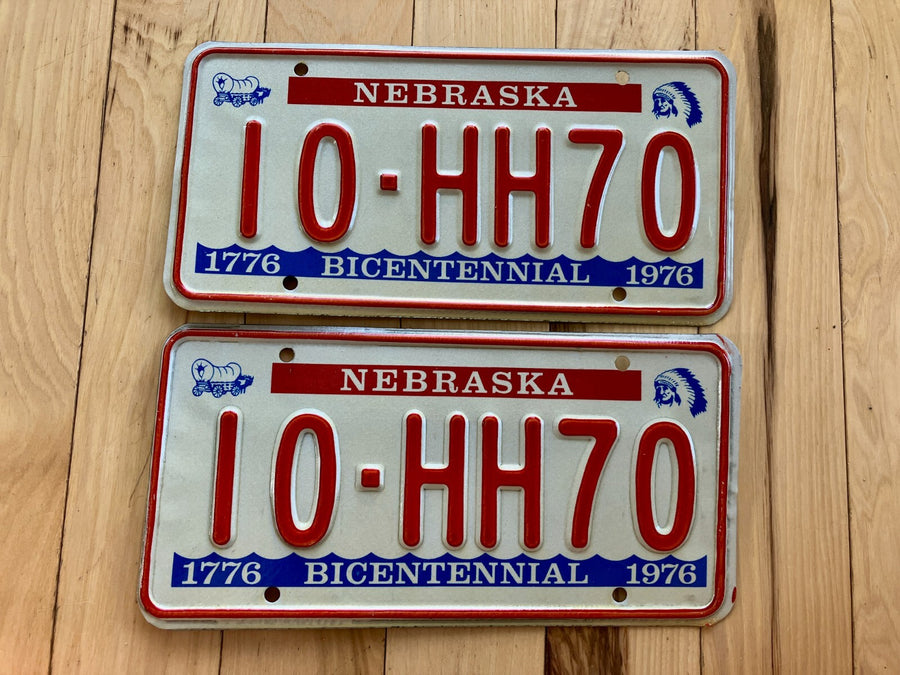 Pair Of 1976 Nebraska License Plates