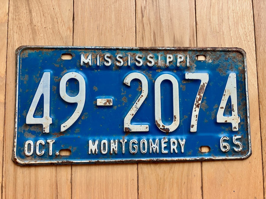 1965 Mississippi Montgomery County License Plate