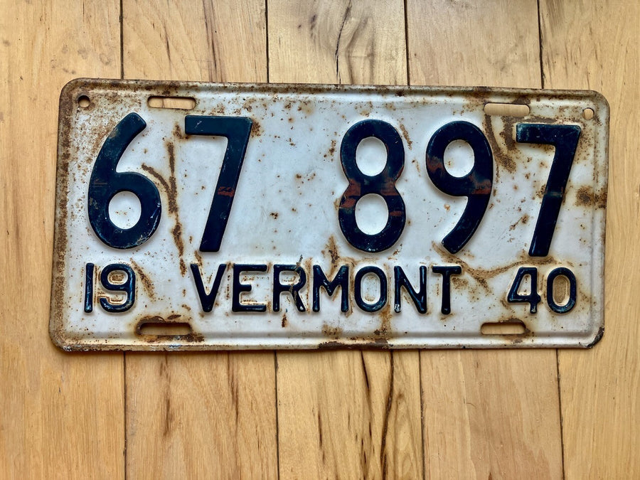 1940 Vermont License Plate