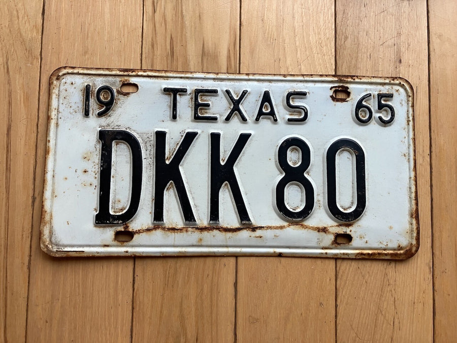 1965 Texas License Plate