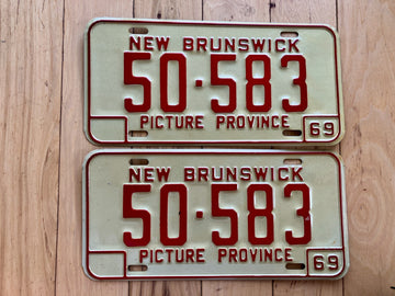 Pair of 1969 New Brunswick License Plates