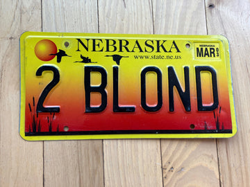 2003 Nebraska Vanity License Plate - 2 BLOND