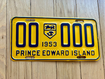 1953 Prince Edward Island Sample License Plate
