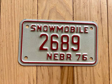 1976 Nebraska Snowmobile License Plate
