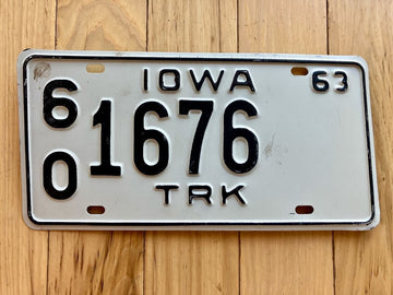 1963 Iowa Truck License Plate