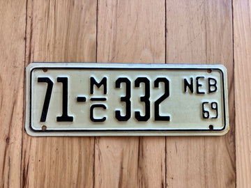 1969 Nebraska Motorcycle License Plate