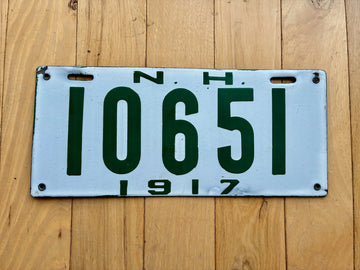 1917 New Hampshire License Plate