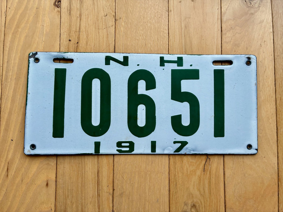 1917 New Hampshire License Plate