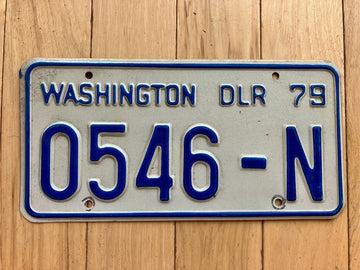 1979 Washington State Dealer License Plate