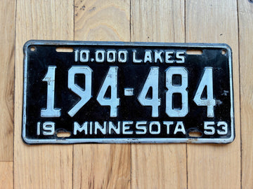1953 Minnesota License Plate
