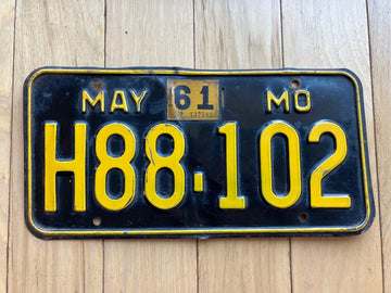 1961 Missouri License Plate