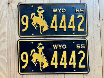 Pair of 1965 Wyoming License Plates