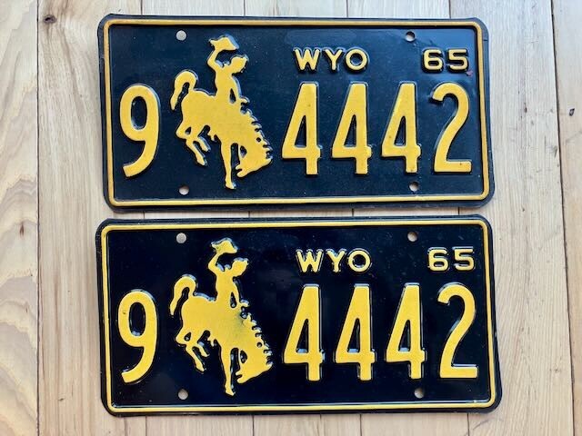 Pair of 1965 Wyoming License Plates