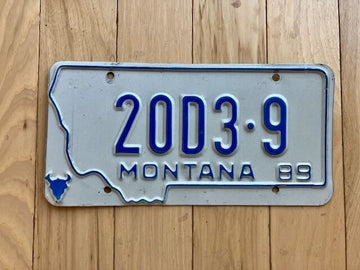 1989 Montana Dealer License Plate