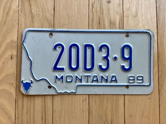 1989 Montana Dealer License Plate