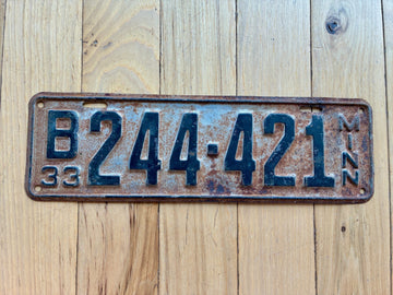 1933 Minnesota License Plate