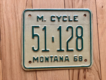 1968 Montana Cycle License Plate