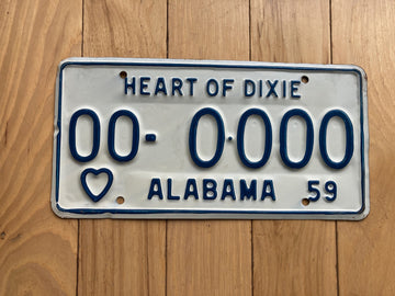 1959 Alabama Sample License Plate