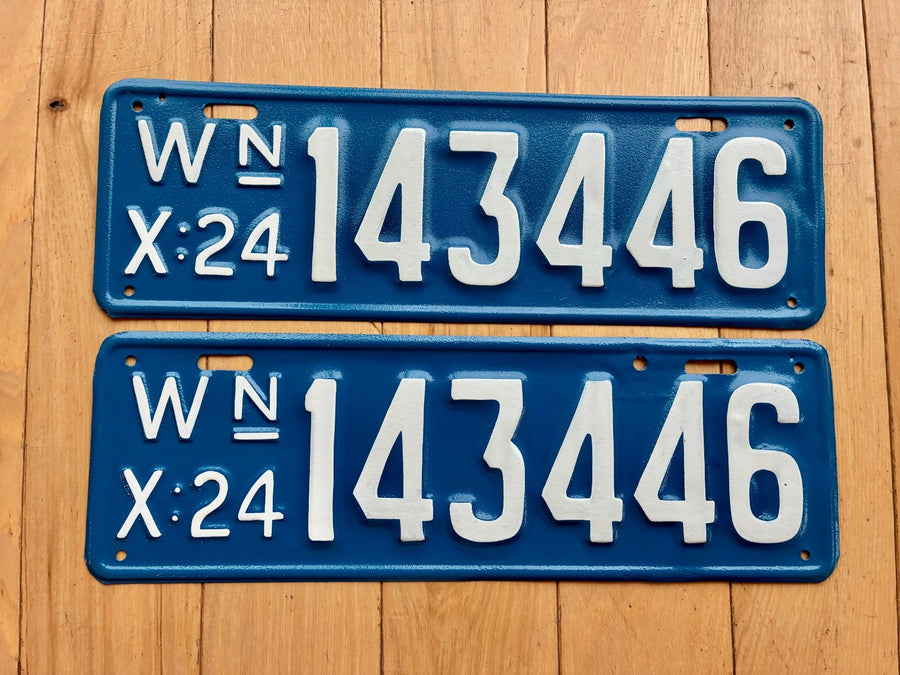 1924 Pair of Repainted Washington State License Plates