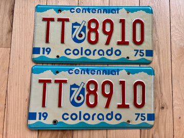 Pair of 1975 Colorado License Plates