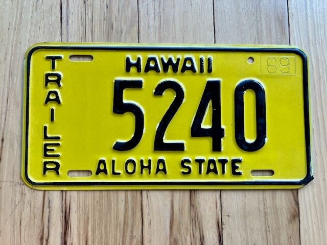 1969 Hawaii Trailer License Plate