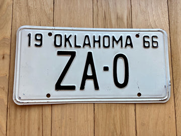 1966 Oklahoma Sample License Plate