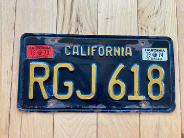 1973 1974 California License Plate