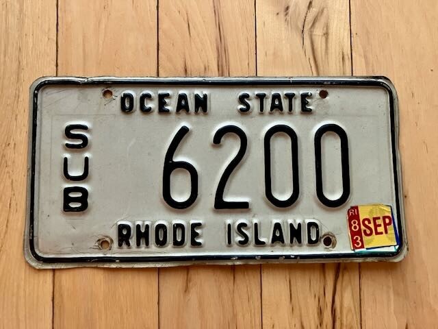 1983 Rhode Island Suburban License Plate