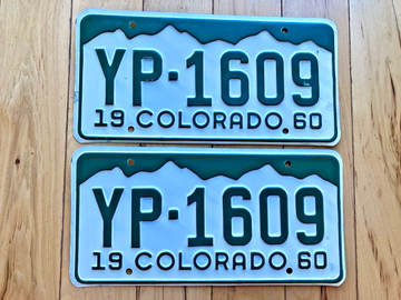 Pair of 1960 Colorado License Plates