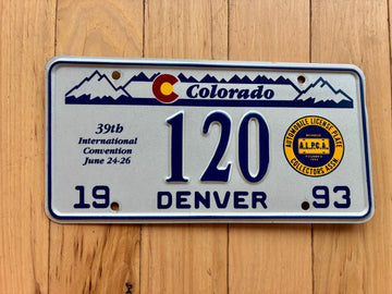 1993 Colorado ALPCA Denver Convention Booster License Plate