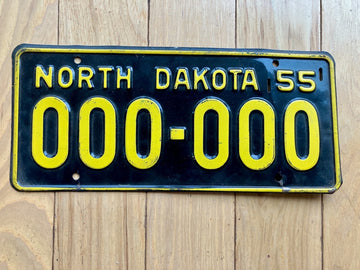 1955 North Dakota Sample License Plate