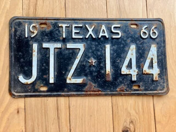 1966 Texas License Plate