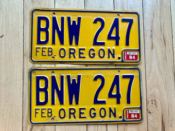 Pair of 1984 Oregon License Plates