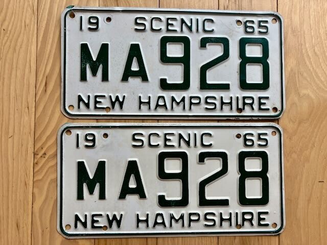 Pair of 1965 New Hampshire License Plates