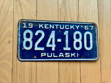 1967 Kentucky Pulaski County License Plate